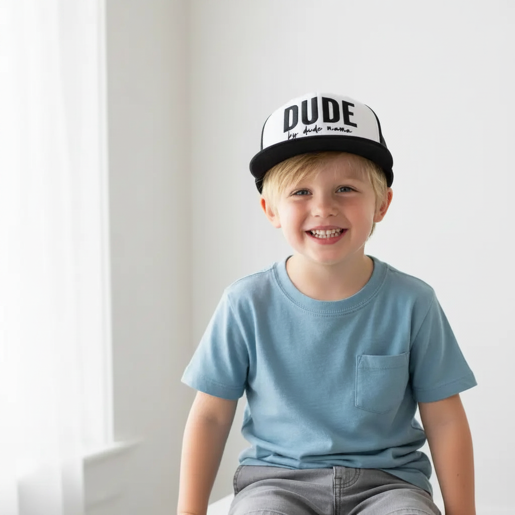 Black + Checkered Matching Hats for Dude & Mama Dude Mama