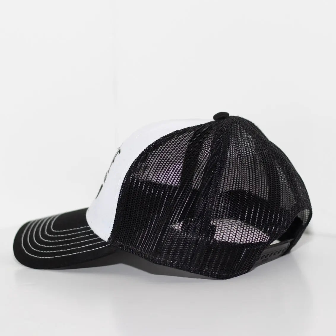 Black + White w/ Contrast Stitching Dude Mama | Boy Mom Hat Dude Mama