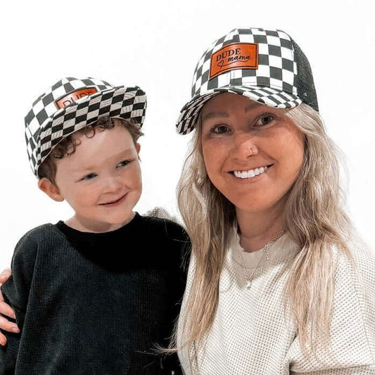 Mama & Dude Matching Checkered Hats