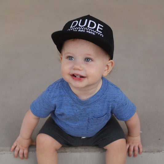 Dude Checkered Black Hat