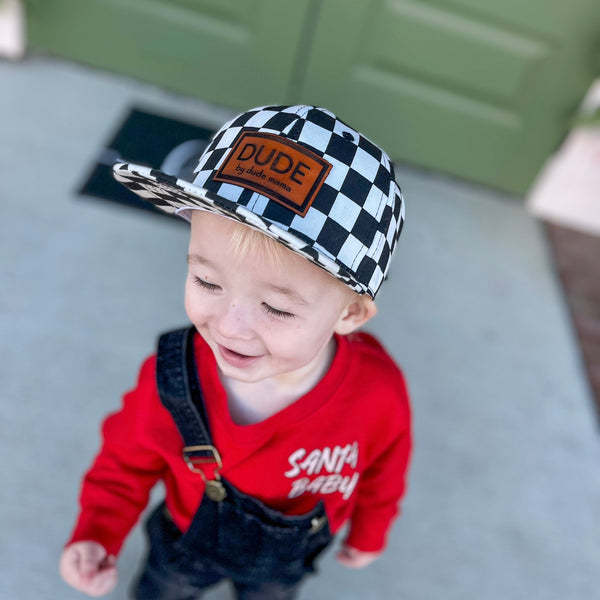 Black & White Checkered Trucker Hat