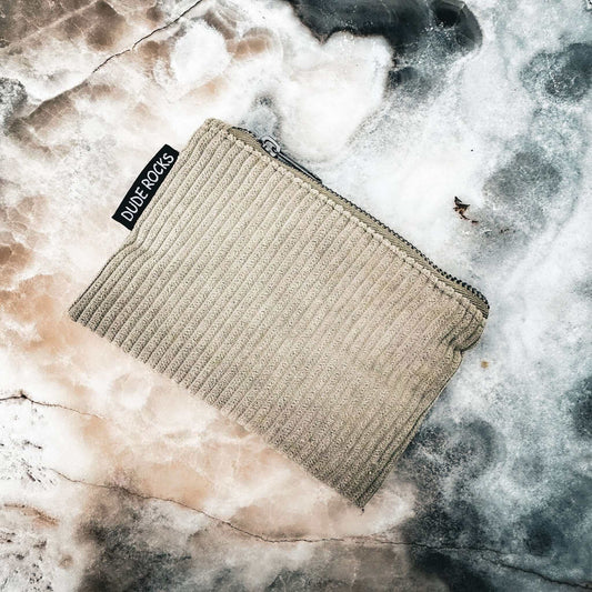 Dude Rocks Sand Green Zipper Pouch
