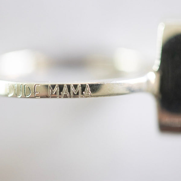 Shungite Ring | 'Dude Mama' Engraved