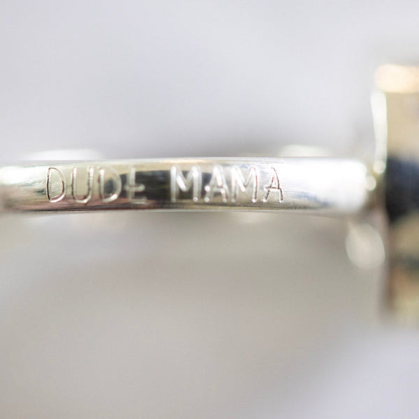 Smoky Quartz Ring | 'Dude Mama' Engraved