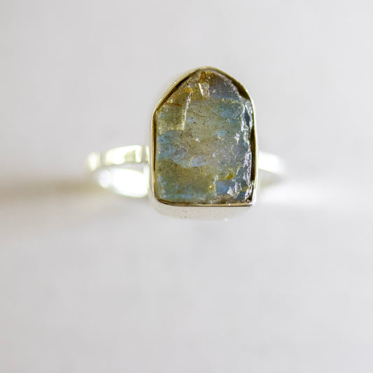 Labradorite Ring | 'Dude Mama' Engraved