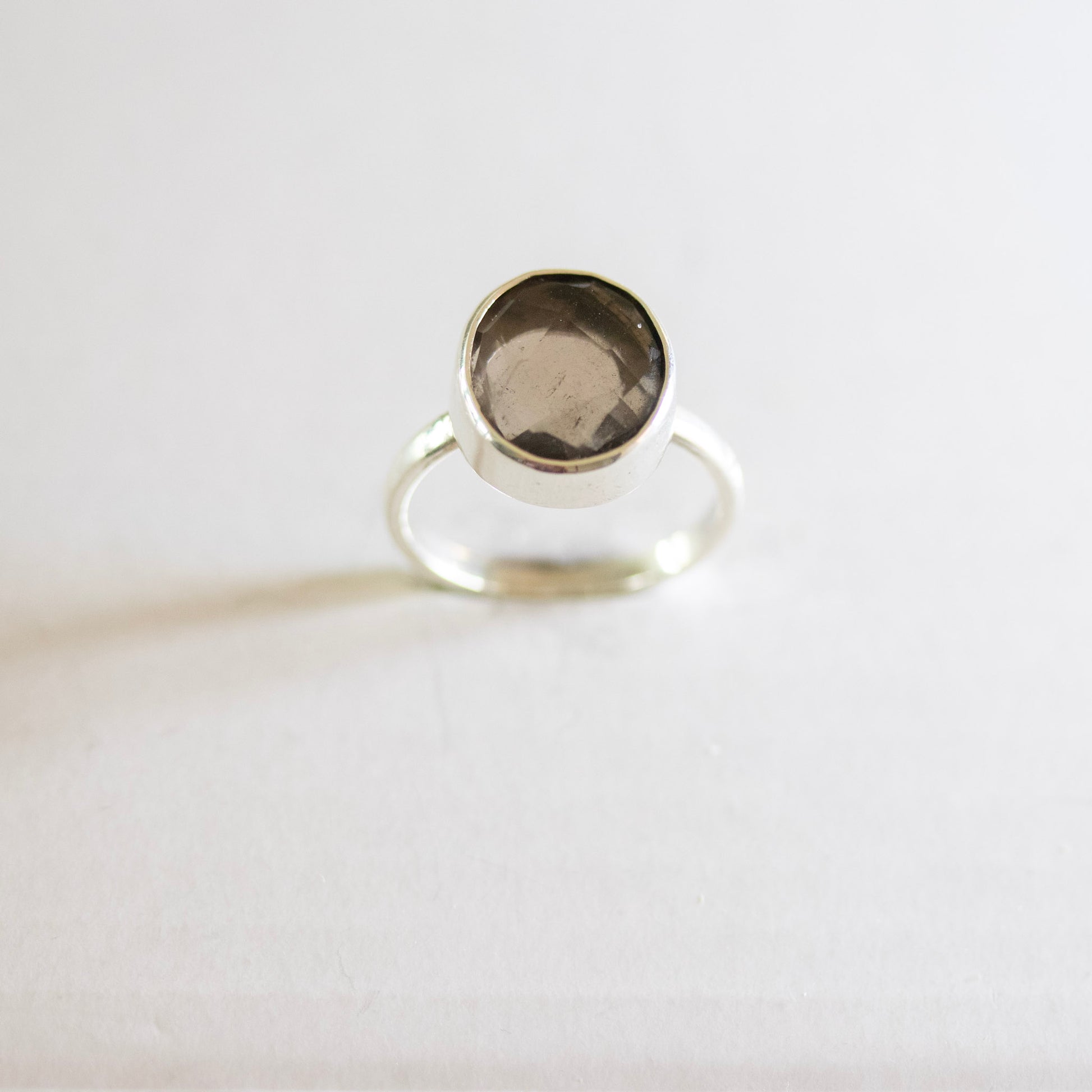 Smoky Quartz Ring | 'Dude Mama' Engraved