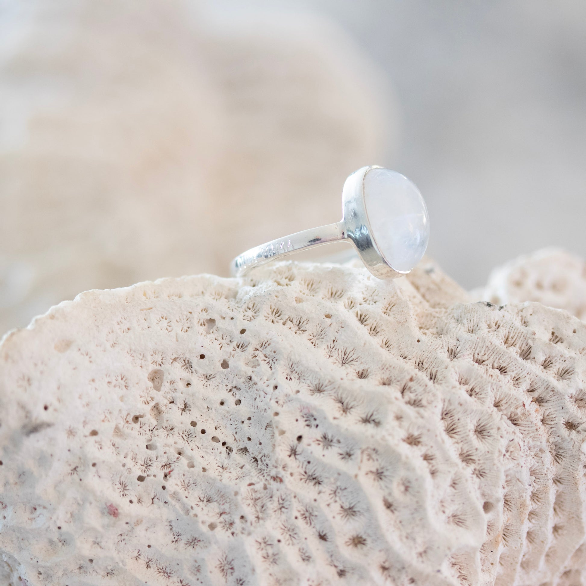 Moonstone Ring | 'Dude Mama' Engraved