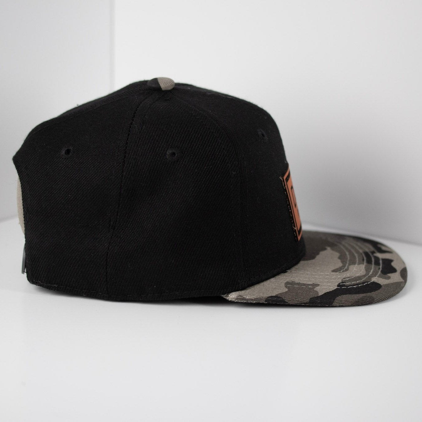 Black w/ Camo Brim Trucker Hat