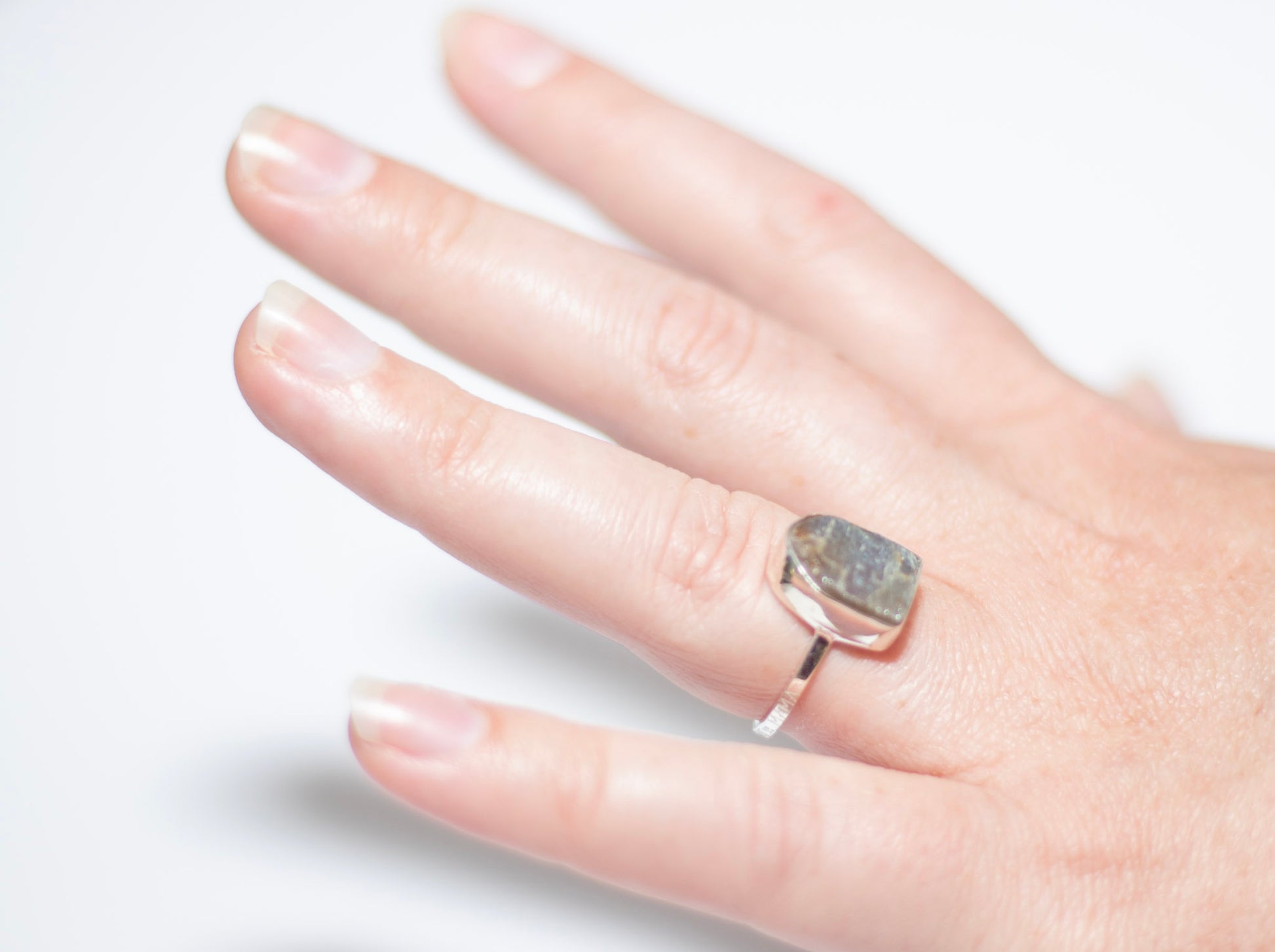 Labradorite Ring | 'Dude Mama' Engraved