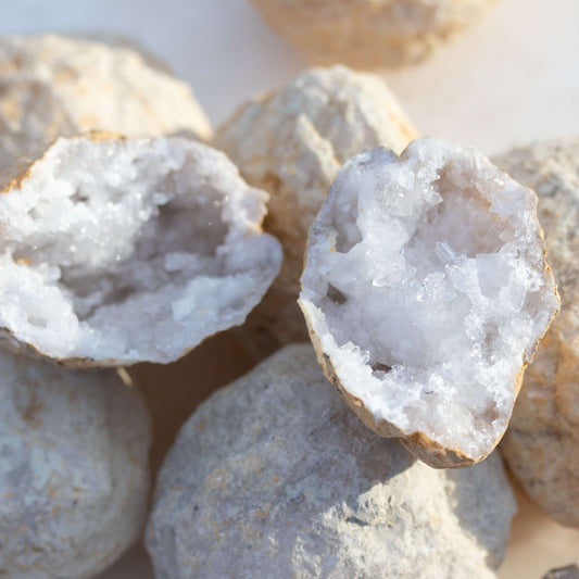 Crystal Quartz Geode + Dude Rocks Card