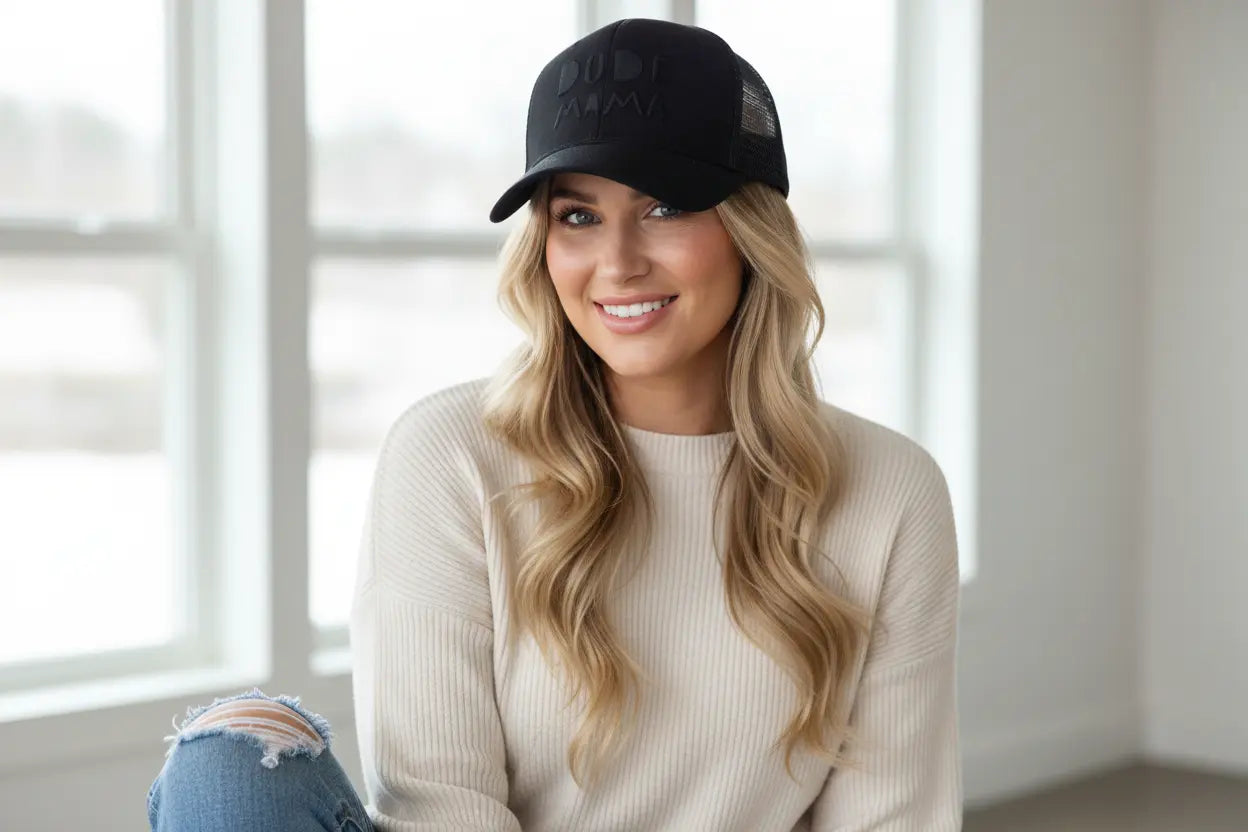 Black on Black - Dude Mama Hat Dude Mama
